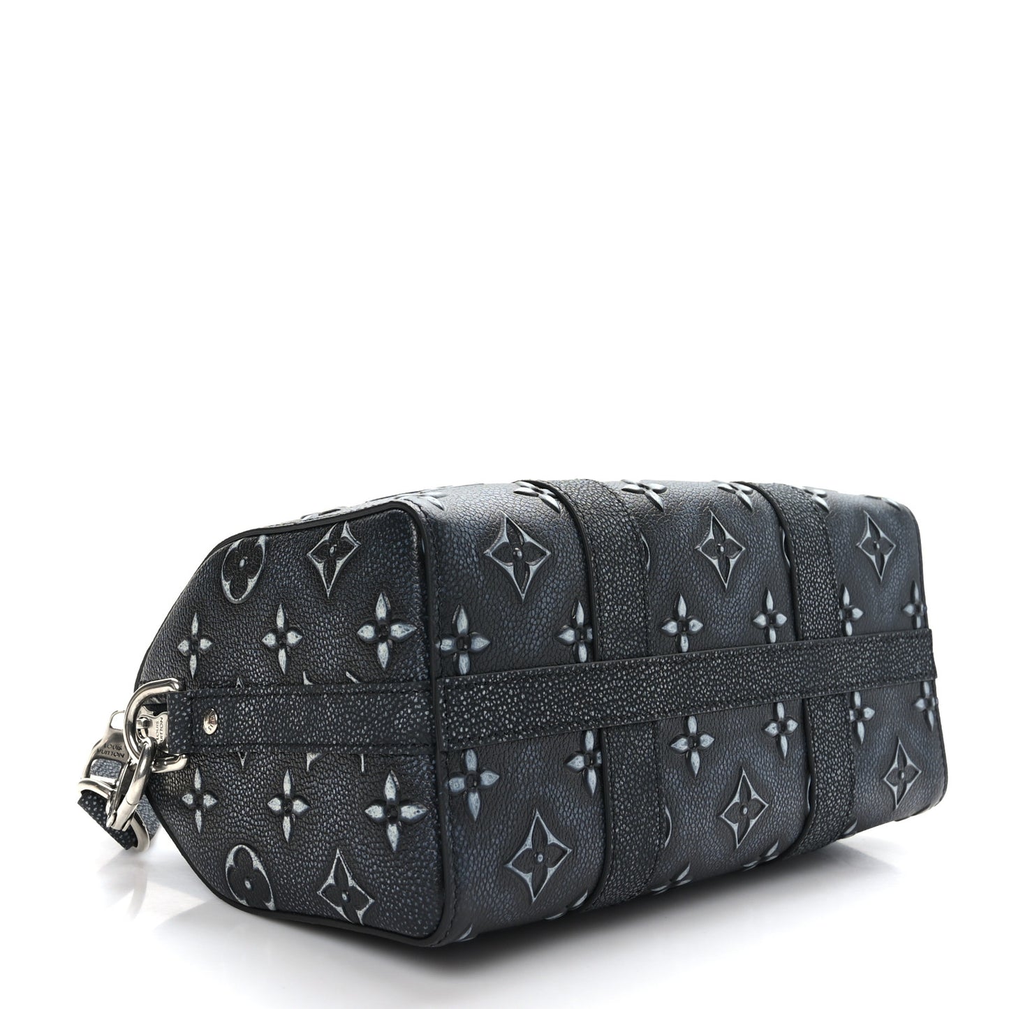Cowhide Faded Monogram City Keepall Charcoal