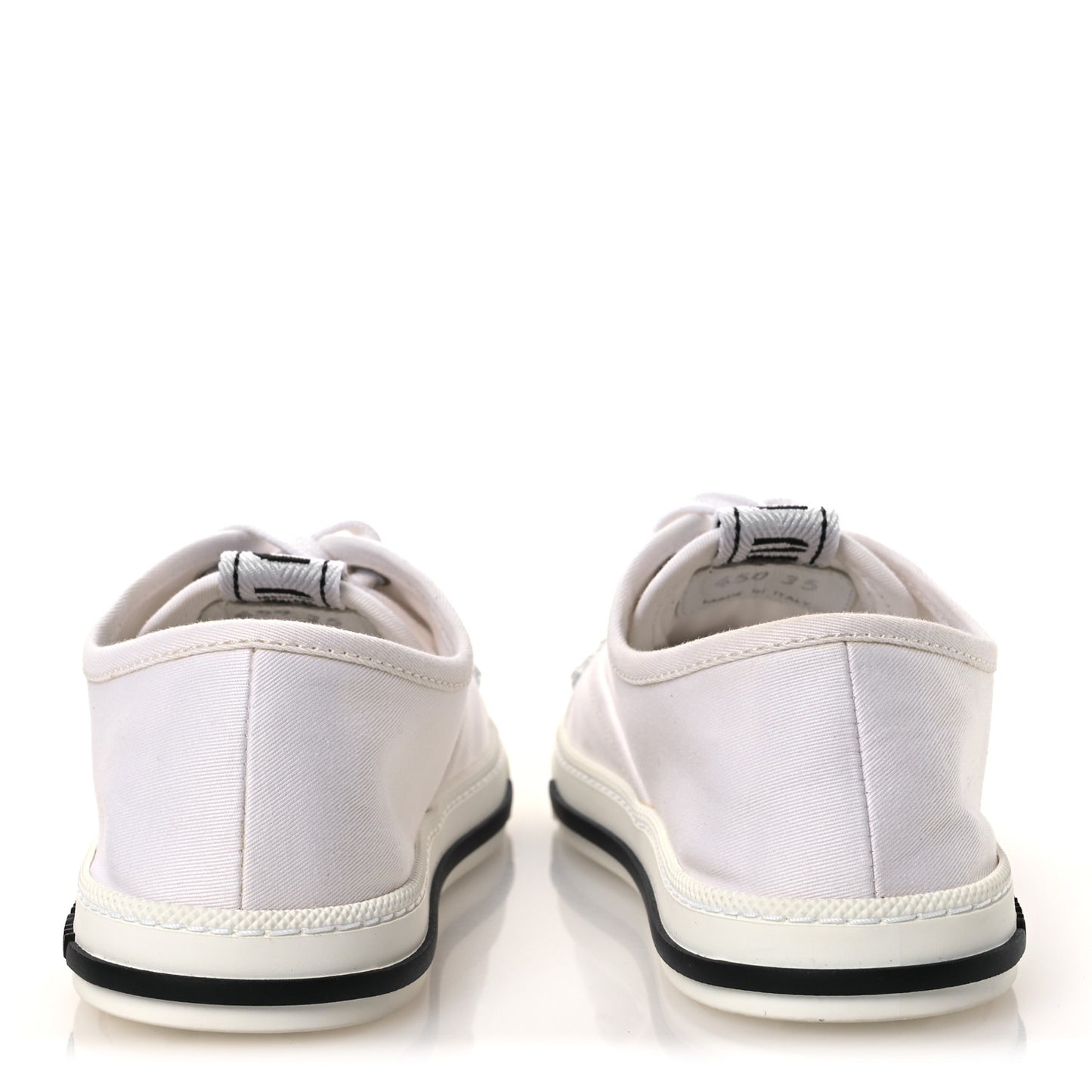 Gabardine Crystal Low Sneakers 35 Bianco