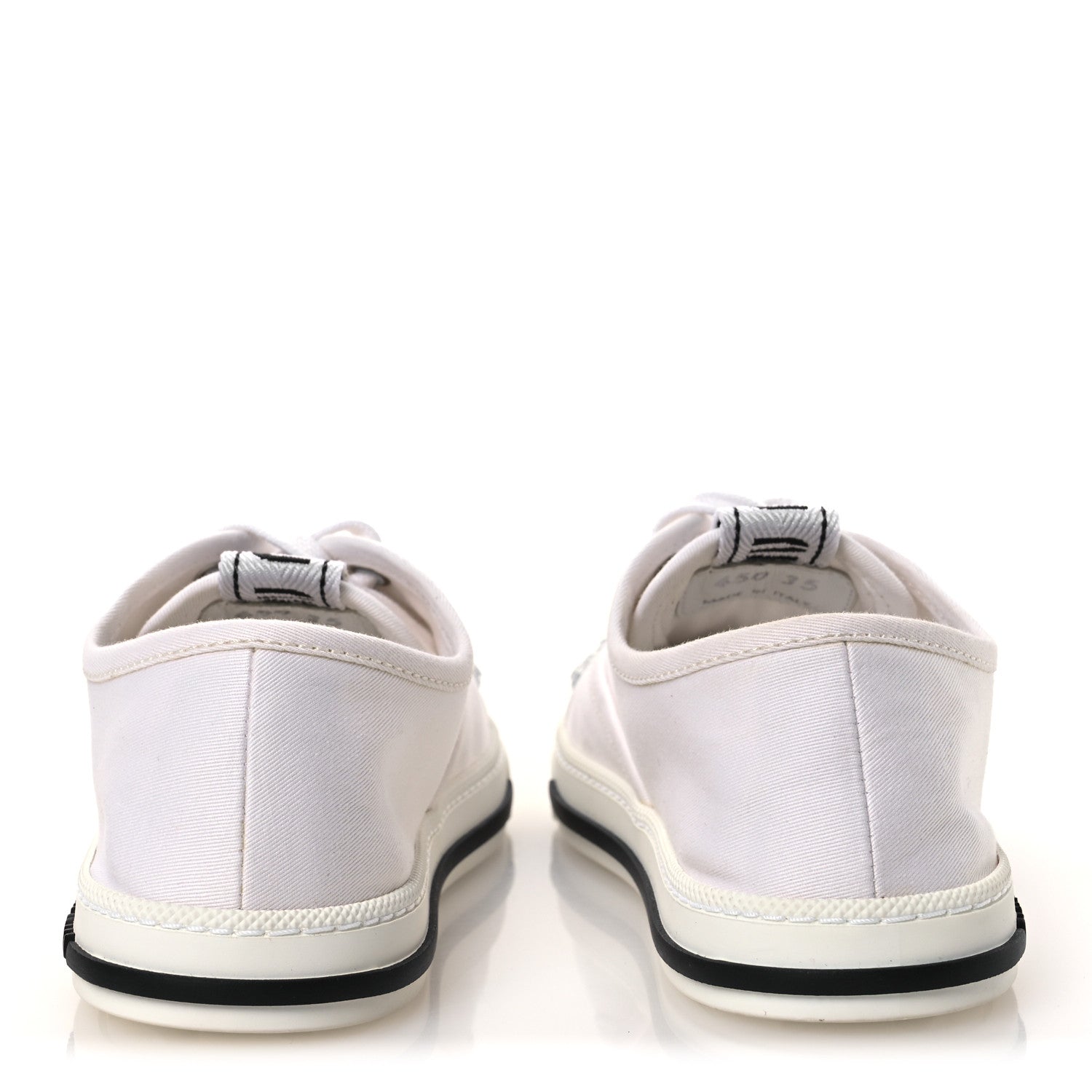 Miu Miu Gabardine Crystal Low Sneakers 35 Bianco 6 of 12