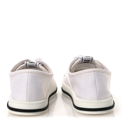 Miu Miu Gabardine Crystal Low Sneakers 35 Bianco 6 of 12