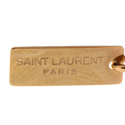 Saint Laurent Metal Crystal Cross Pendant Necklace Gold 6 of 6