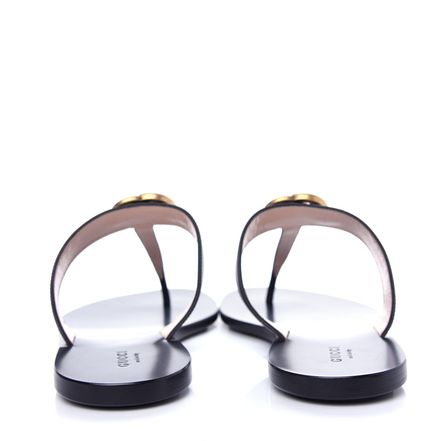 Gucci Calfskin GG Marmont Thong Sandals 38.5 Black 7 of 10