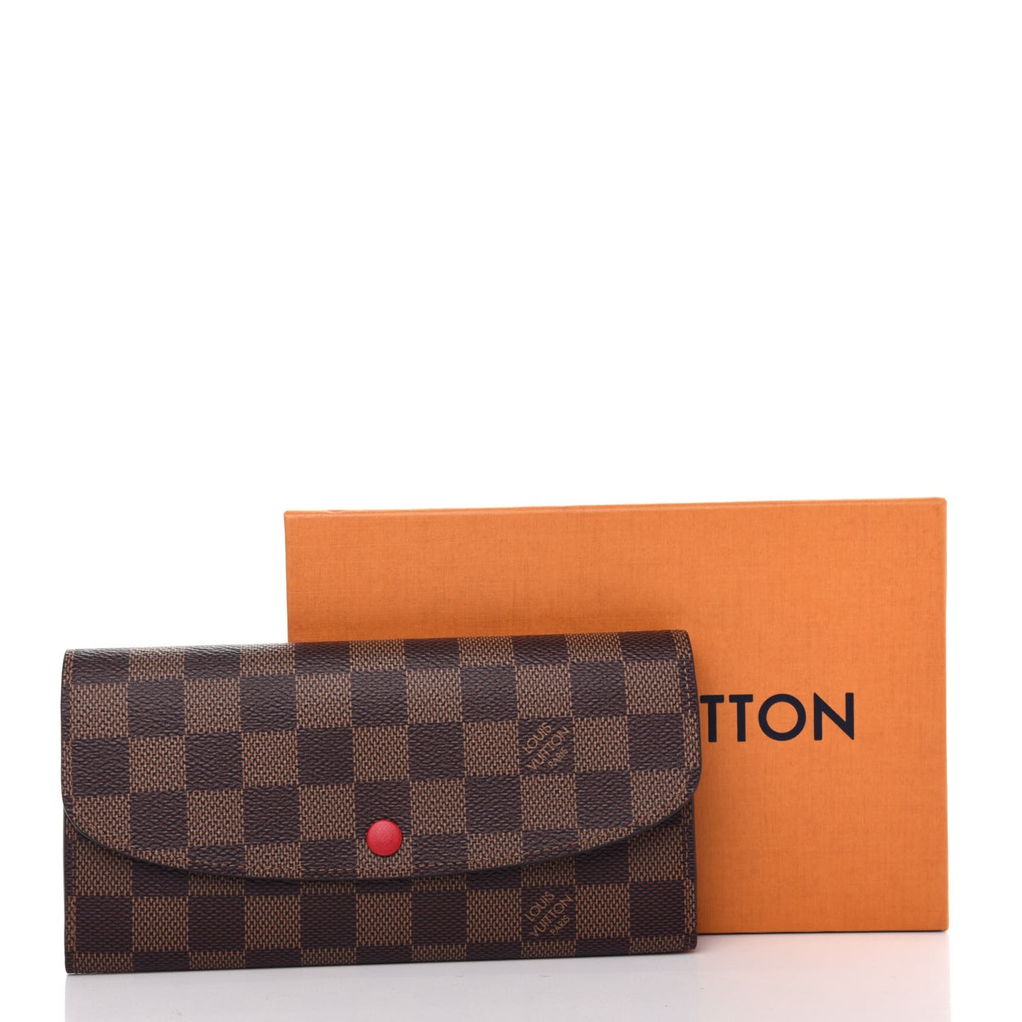Damier Ebene Emilie Wallet Red