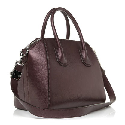 Givenchy Metallic Sugar Goatskin Small Antigona Oxblood 3 of 14