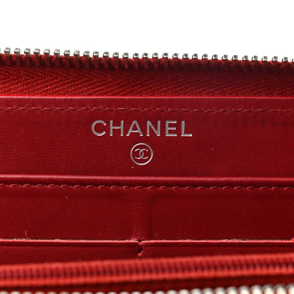 Chanel Caviar Quilted Large Gusset Zip Around Wallet Red 6 of 8