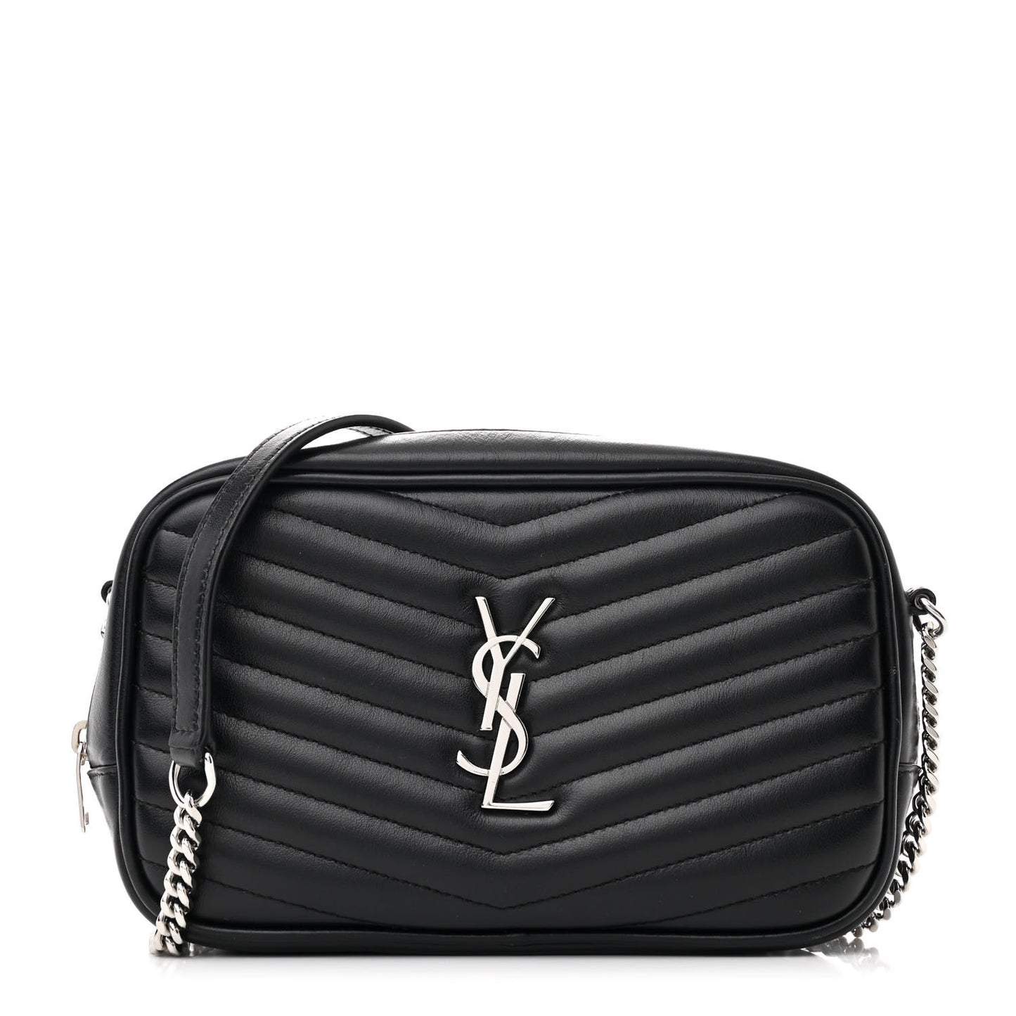 Calfskin Matelasse Monogram Mini Lou Camera Bag Black