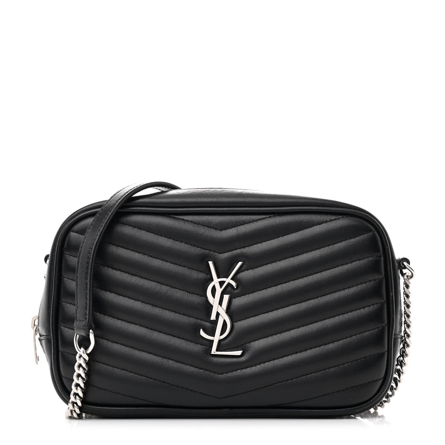 Saint Laurent Calfskin Matelasse Monogram Mini Lou Camera Bag Black 1 of 12