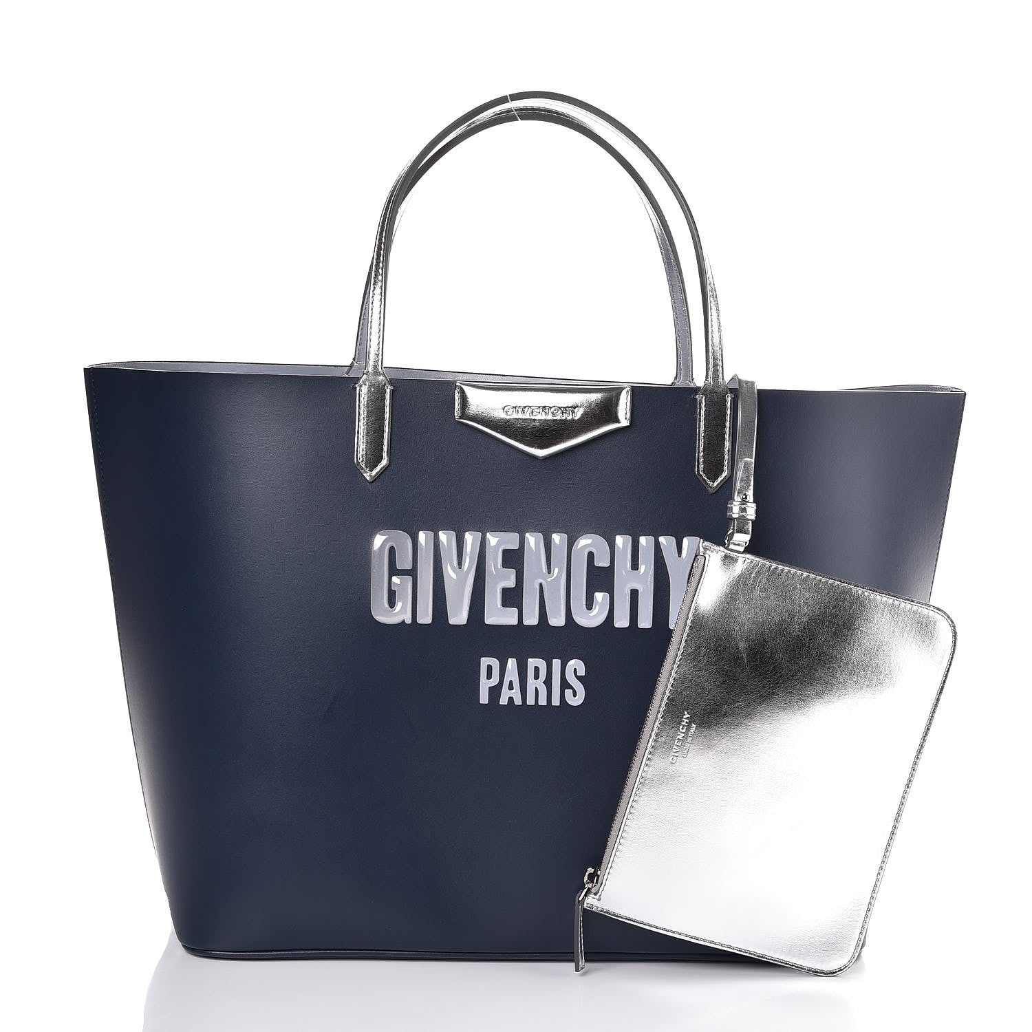 Givenchy Calfskin Large Antigona Tote Night Blue Silver 3 of 8