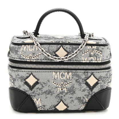 MCM Vintage Jacquard Monogram Rockstar Vanity Case Grey 1 of 9