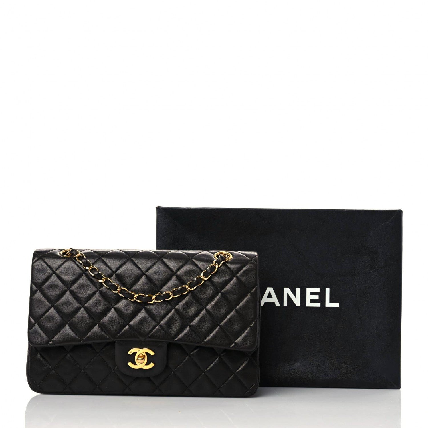 Chanel Lambskin Quilted Medium Double Flap Black 21 of 21