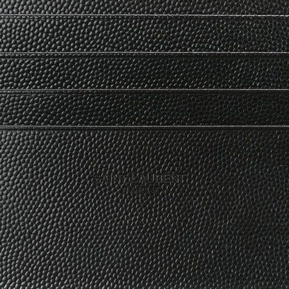 Saint Laurent Grain De Poudre Chevron Monogram Large Bill Pouch Black 7 of 12