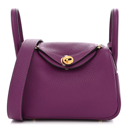 Hermes Taurillon Clemence Mini Lindy 20 Anemone 1 of 11