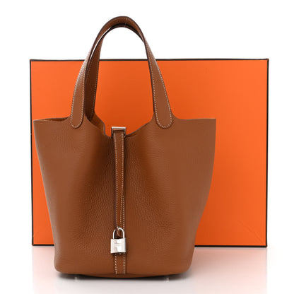 Hermes Taurillon Clemence Picotin Lock 22 MM Gold 11 of 11