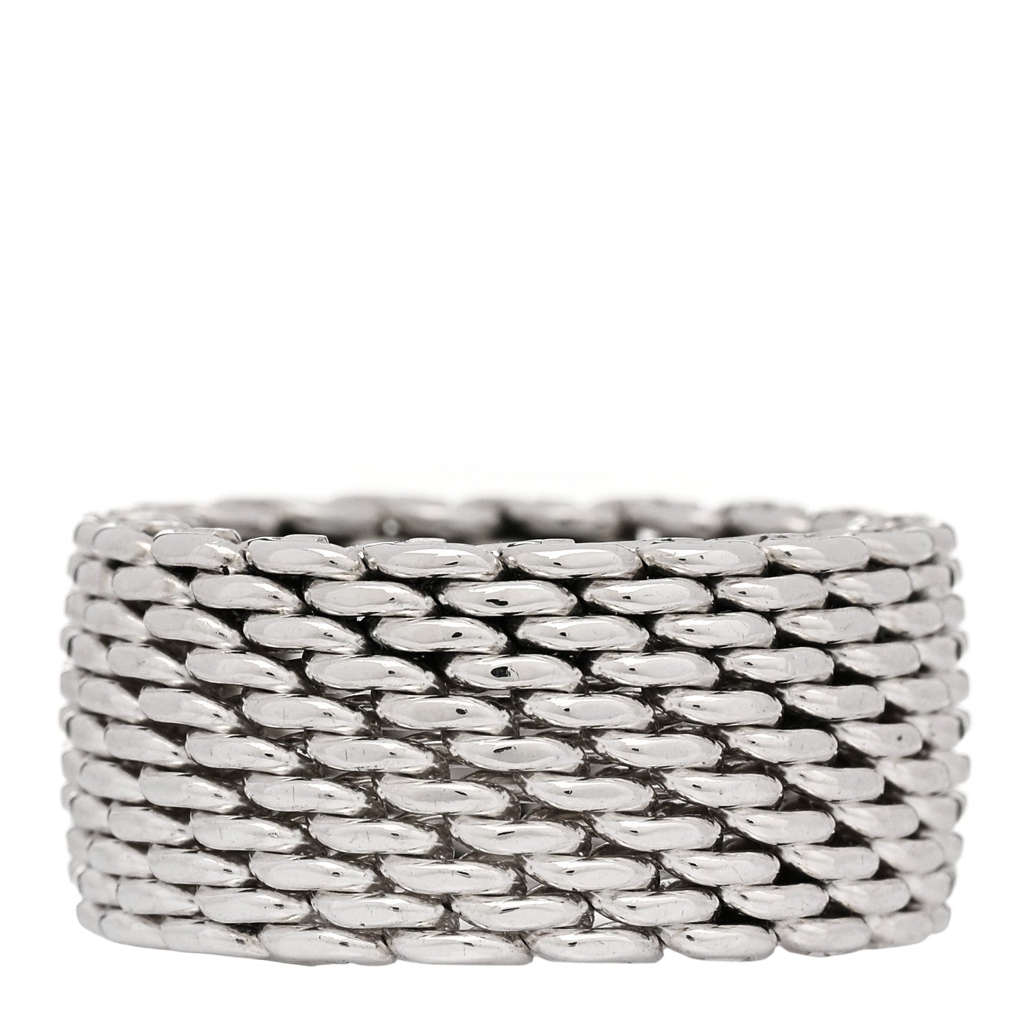Tiffany Sterling Silver Somerset Mesh Ring 51 5.75 1 of 4
