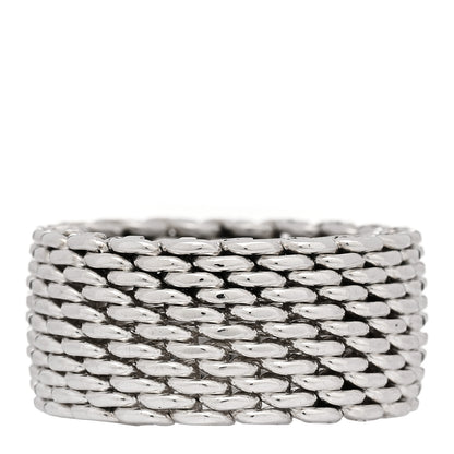 Tiffany Sterling Silver Somerset Mesh Ring 51 5.75 1 of 4