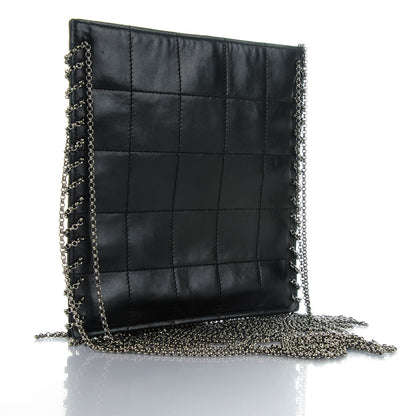 Chanel Lambskin Square Stitched Chain Fringe Crossbody Black 3 of 7