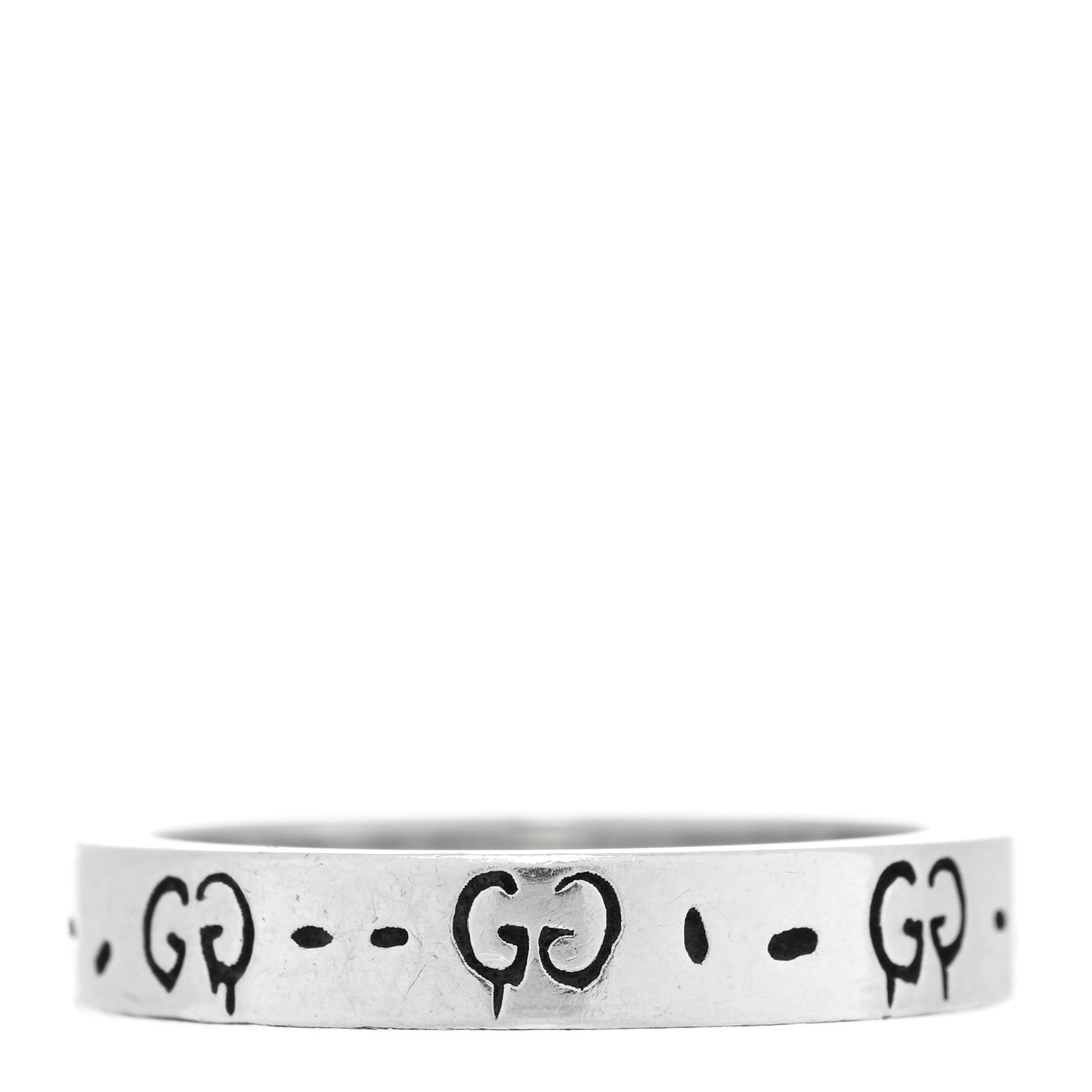Sterling Silver 4mm GucciGhost Hamlet Skull Narrow Ring 56 7.5