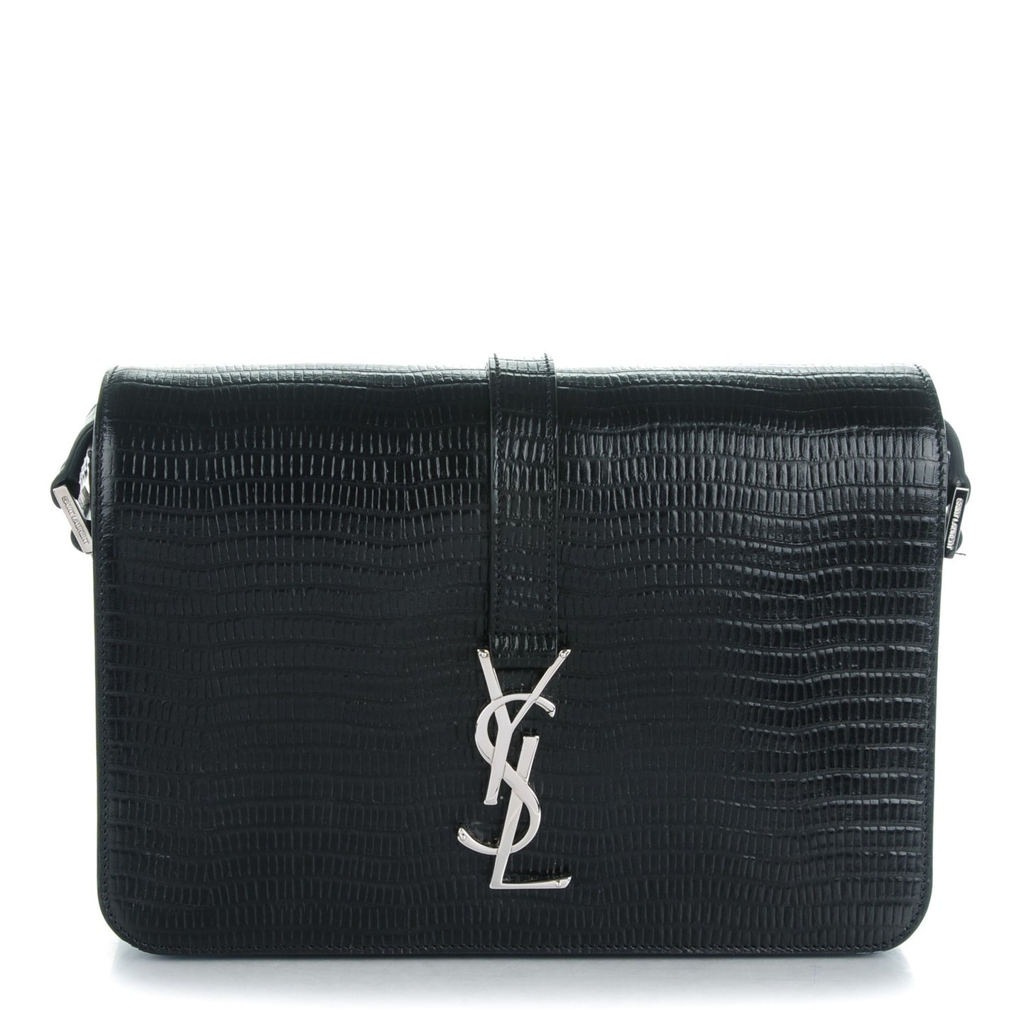 Lizard Calfskin Embossed Classic Medium Monogram Universite Bag Black