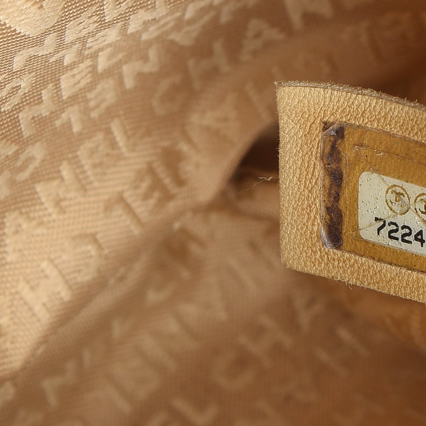 Suede Square Stitched Mademoiselle Shoulder Bag Beige