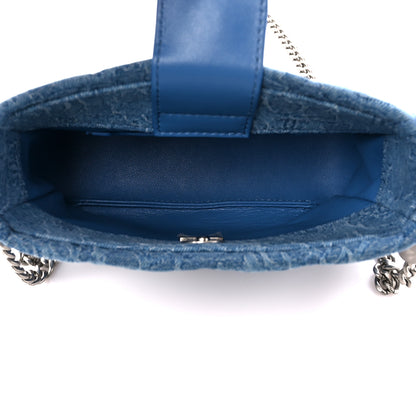 Chanel Denim Quilted Camellia Sweetheart Small Hobo Blue 5 of 11