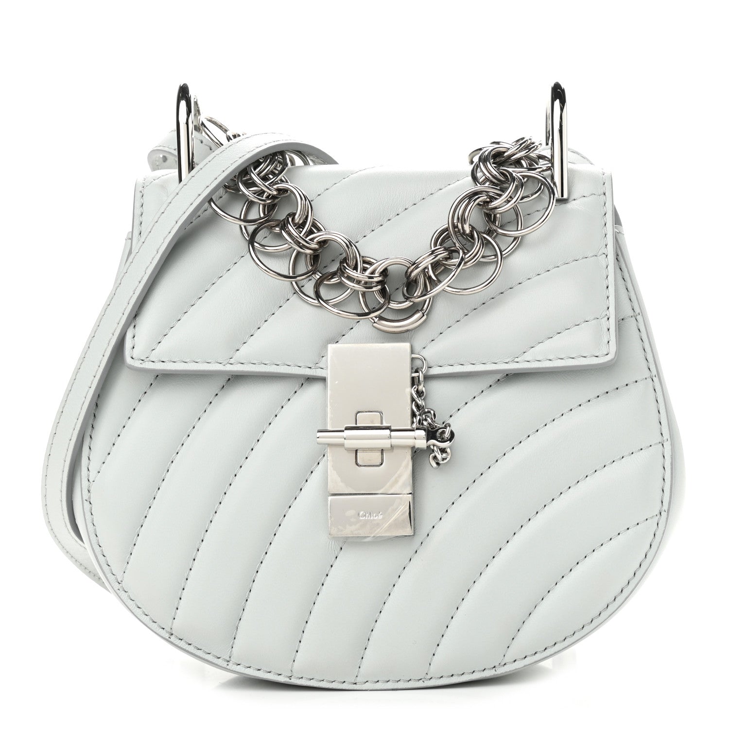 Chloe Calfskin Quilted Mini Drew Bijou Shoulder Bag Airy Grey 1 of 11