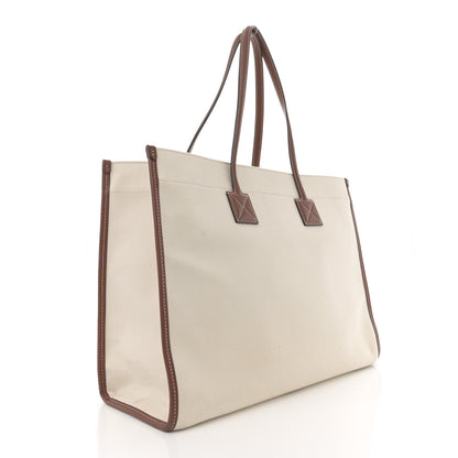Burberry Canvas Smooth Calfskin Medium Two Tone Freya Tote Brown 2 of 12