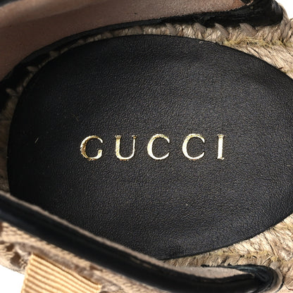 Gucci Monogram Matelasse GG Marmont Ankle Wrap Platform 35/120mm Espadrille Wedges 35.5 Beige Ebony Black Sand Storm 9 of 10