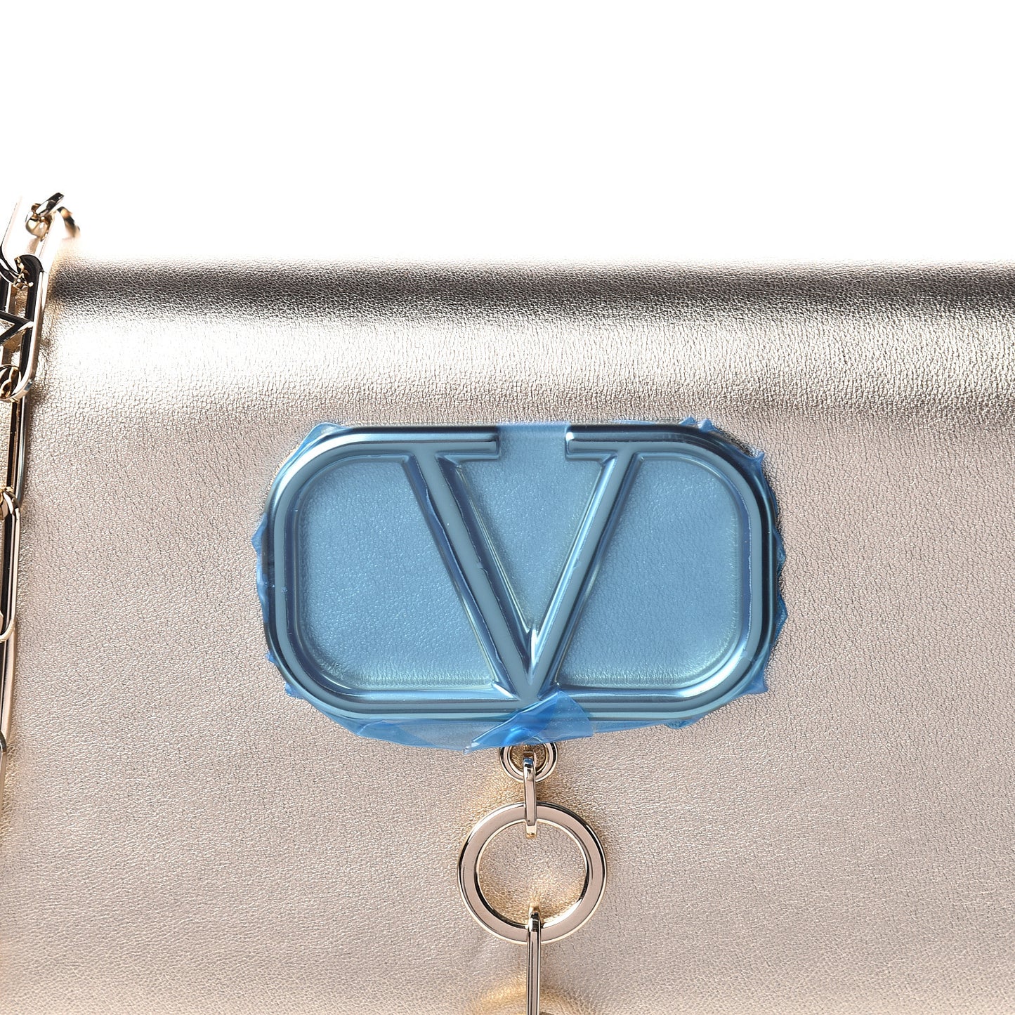 Metallic Nappa Small VCase Bag Platinum