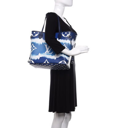 Louis Vuitton Monogram Escale Neverfull MM Blue 2 of 12