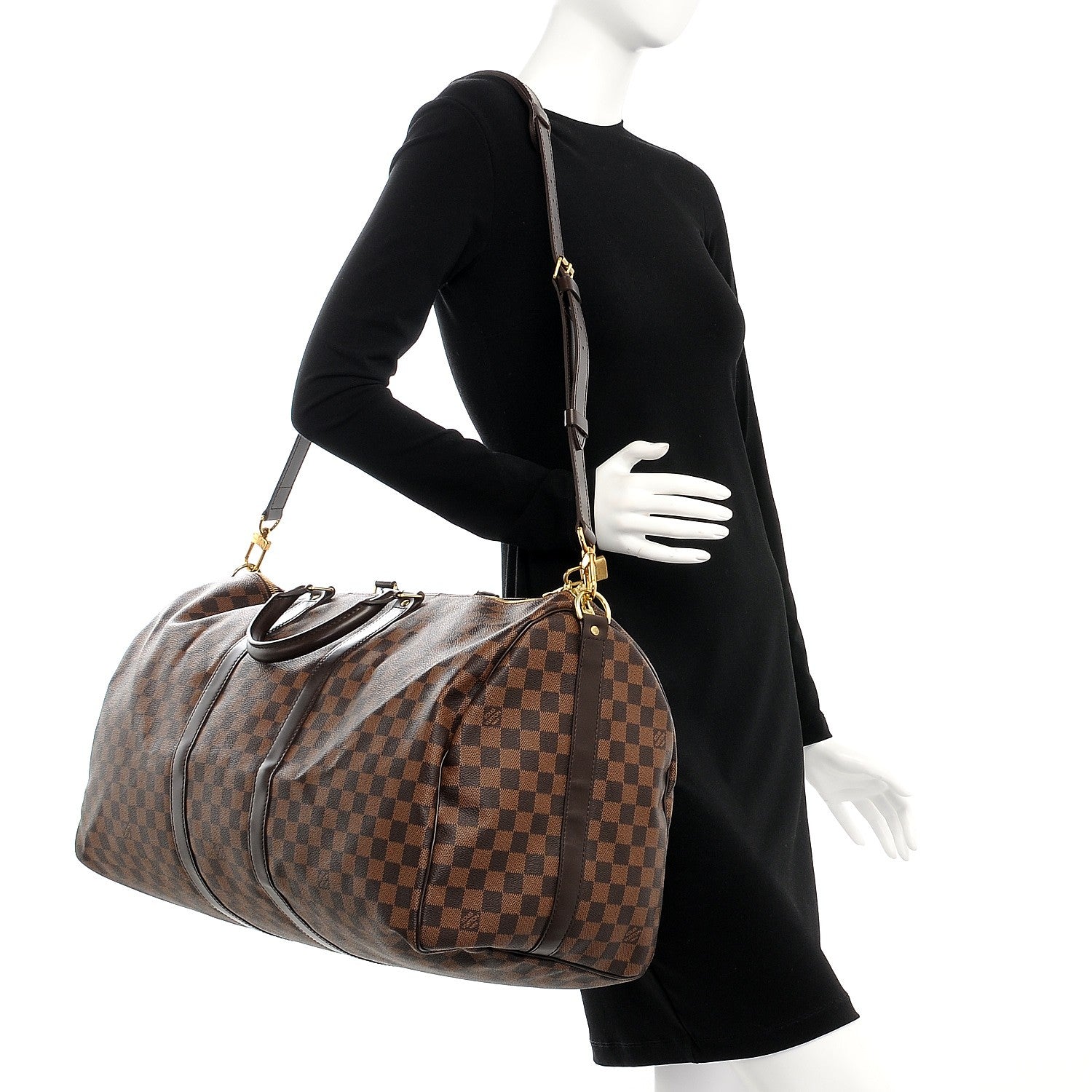 Louis Vuitton Damier Ebene Keepall Bandouliere 55 3 of 9
