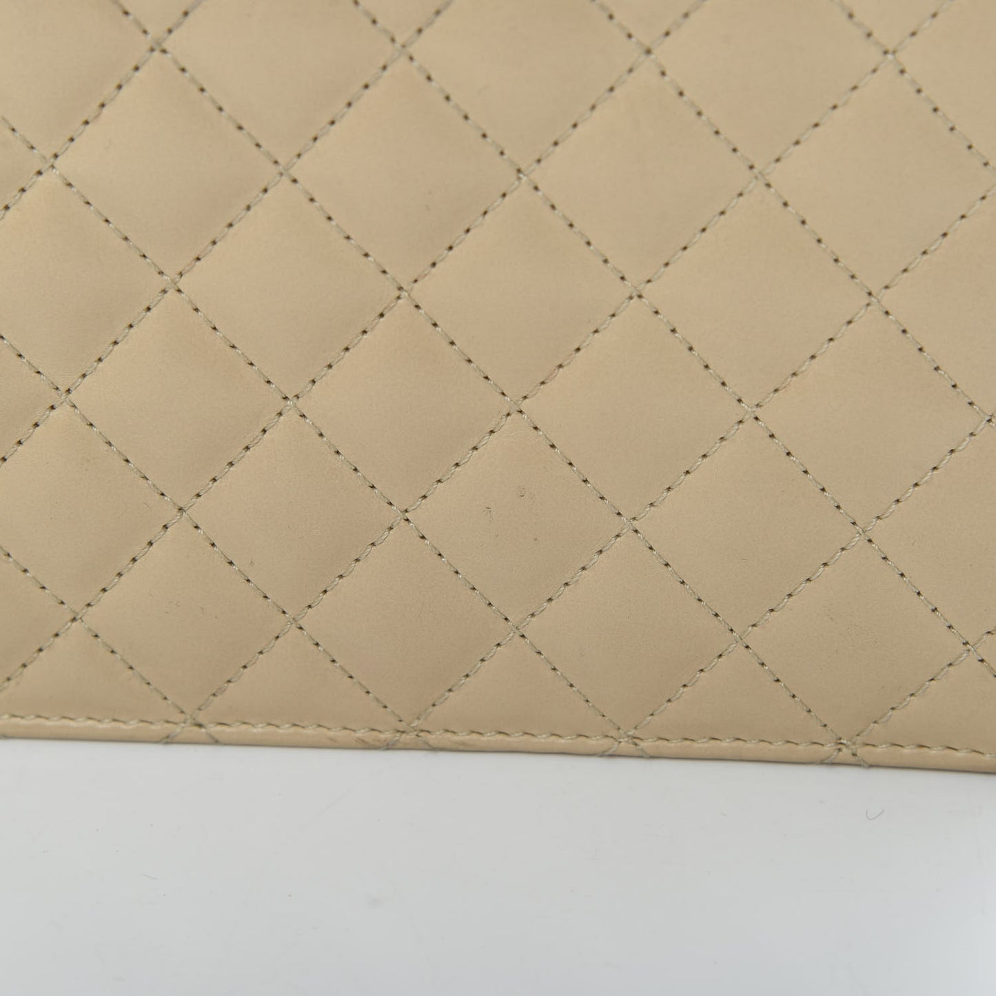 Calfskin Quilted Small Ballerine Flap Beige Black