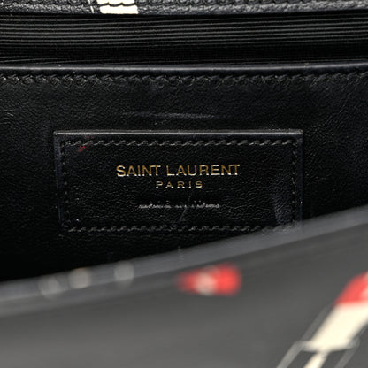 Saint Laurent Calfskin Lipstick Print Classic Monogram Kate Clutch Black 6 of 6
