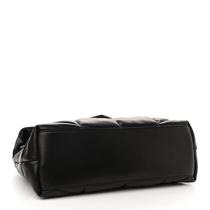 Saint Laurent Lambskin Quilted Medium Loulou Puffer Monogram Chain Satchel Black 4 of 10