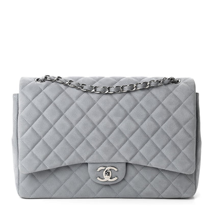 Chanel Iridescent Caviar Quilted Maxi Double Flap Grey 1 of 10