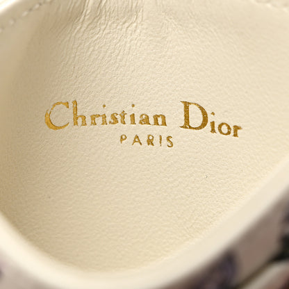 Christian Dior Calfskin Caro Floral Five-Slot Card Holder White Multicolor 6 of 9