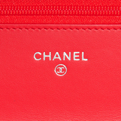 Chanel Glazed Calfskin Quilted Reissue Wallet On Chain WOC Red 8 of 10