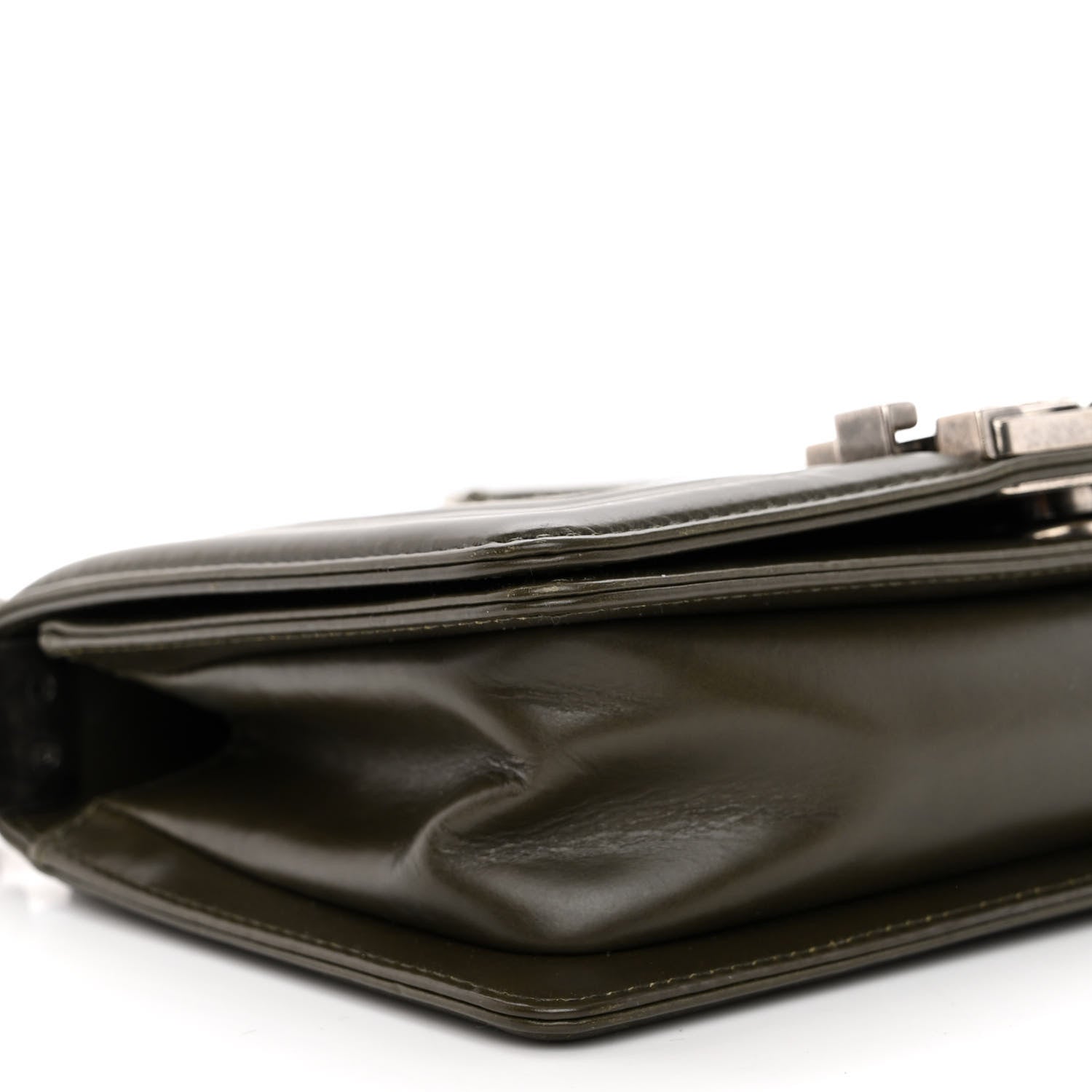 Chanel Glazed Calfskin Small Boy Flap Dark Green 8 of 10
