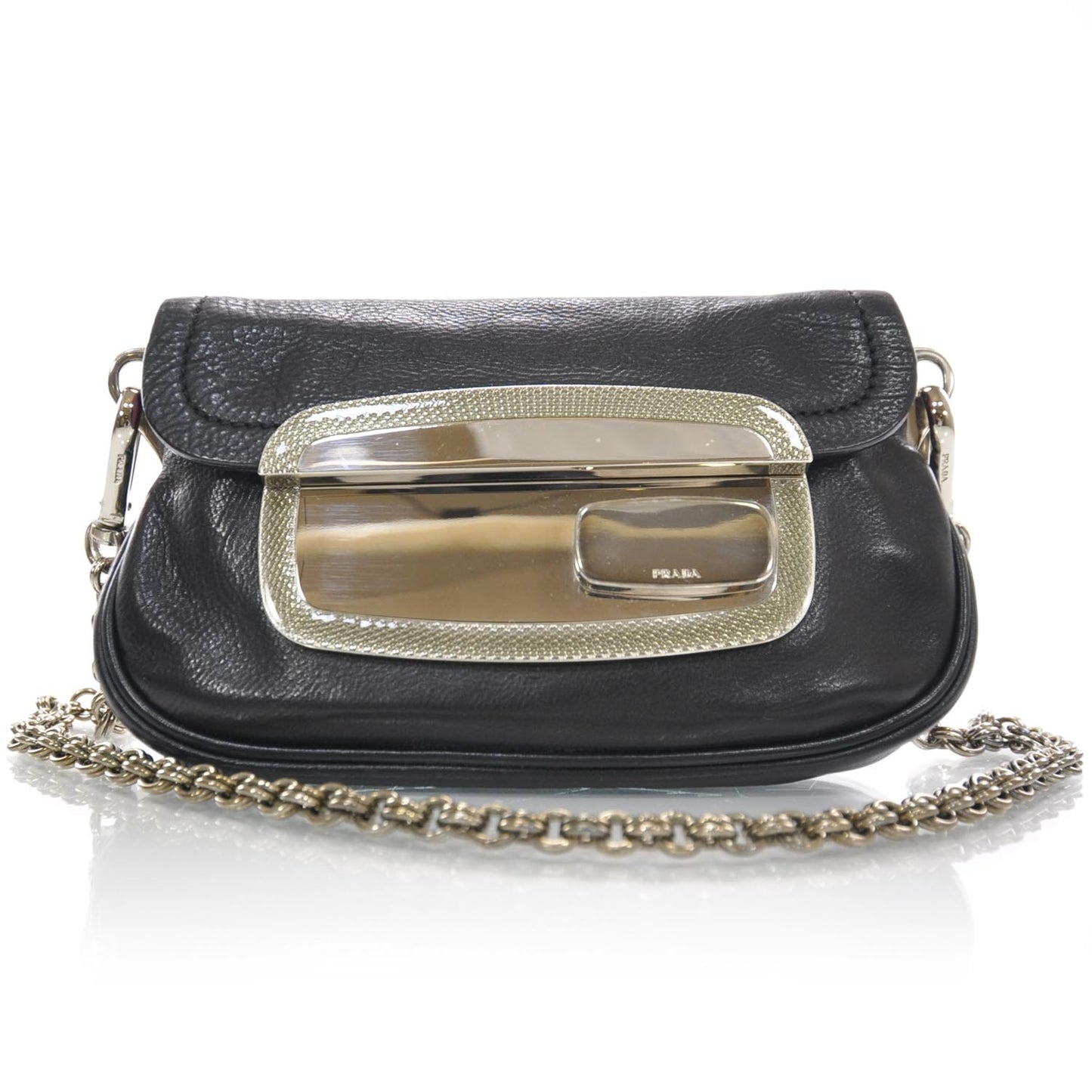 Vitello Leather Small Shoulder Bag Black