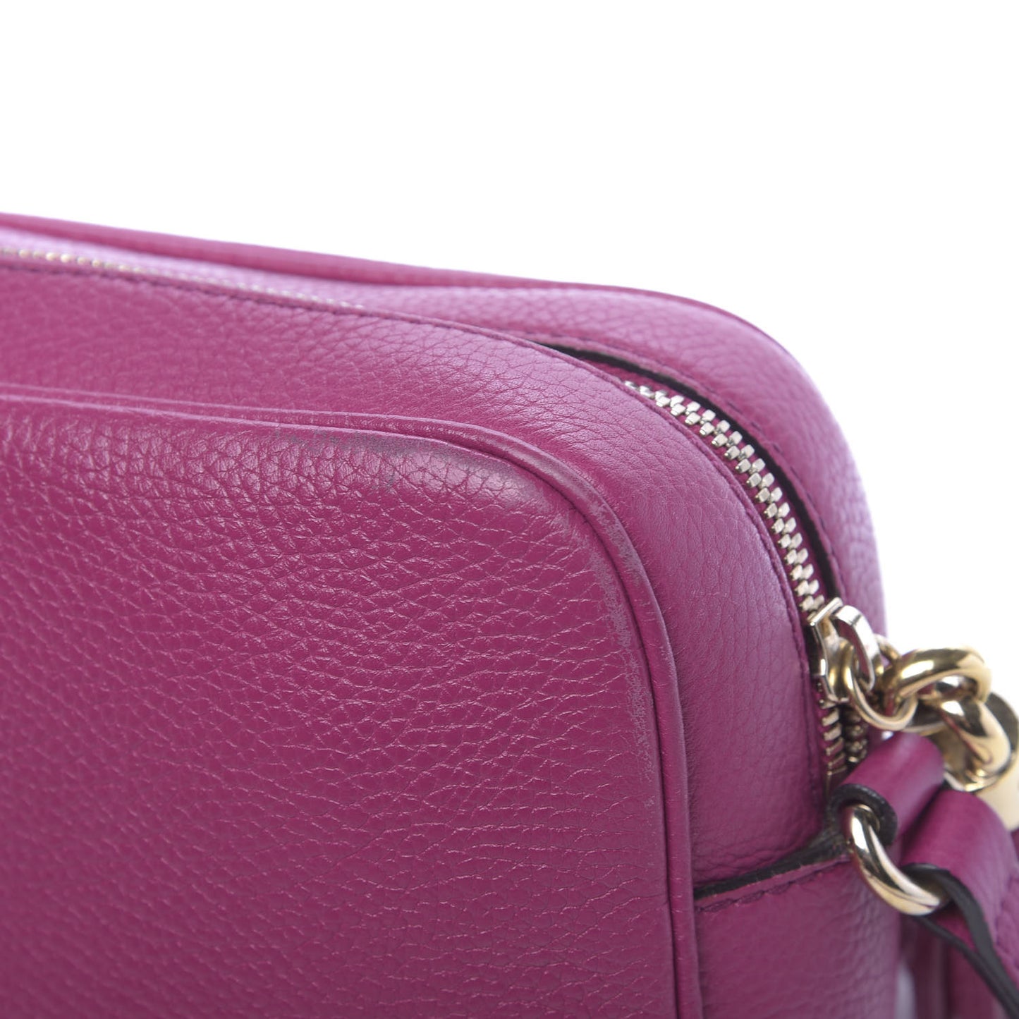 Pebbled Calfskin Small Soho Disco Bag Bright Bougainvillea