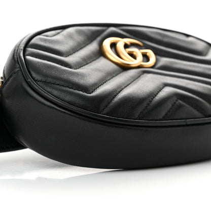 Gucci Calfskin Matelasse GG Marmont Belt Bag 75 30 Black 10 of 14