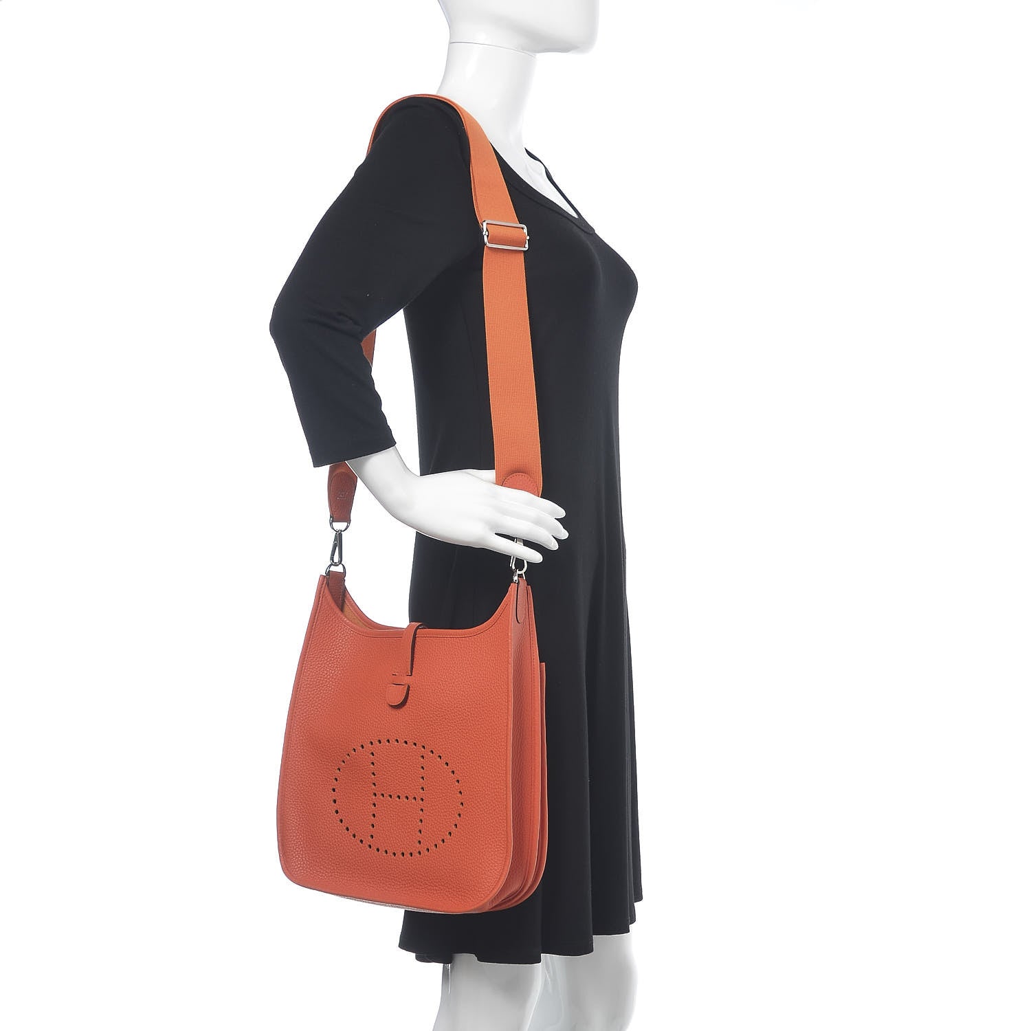 Hermes Taurillon Clemence Evelyne III PM Feu 2 of 11