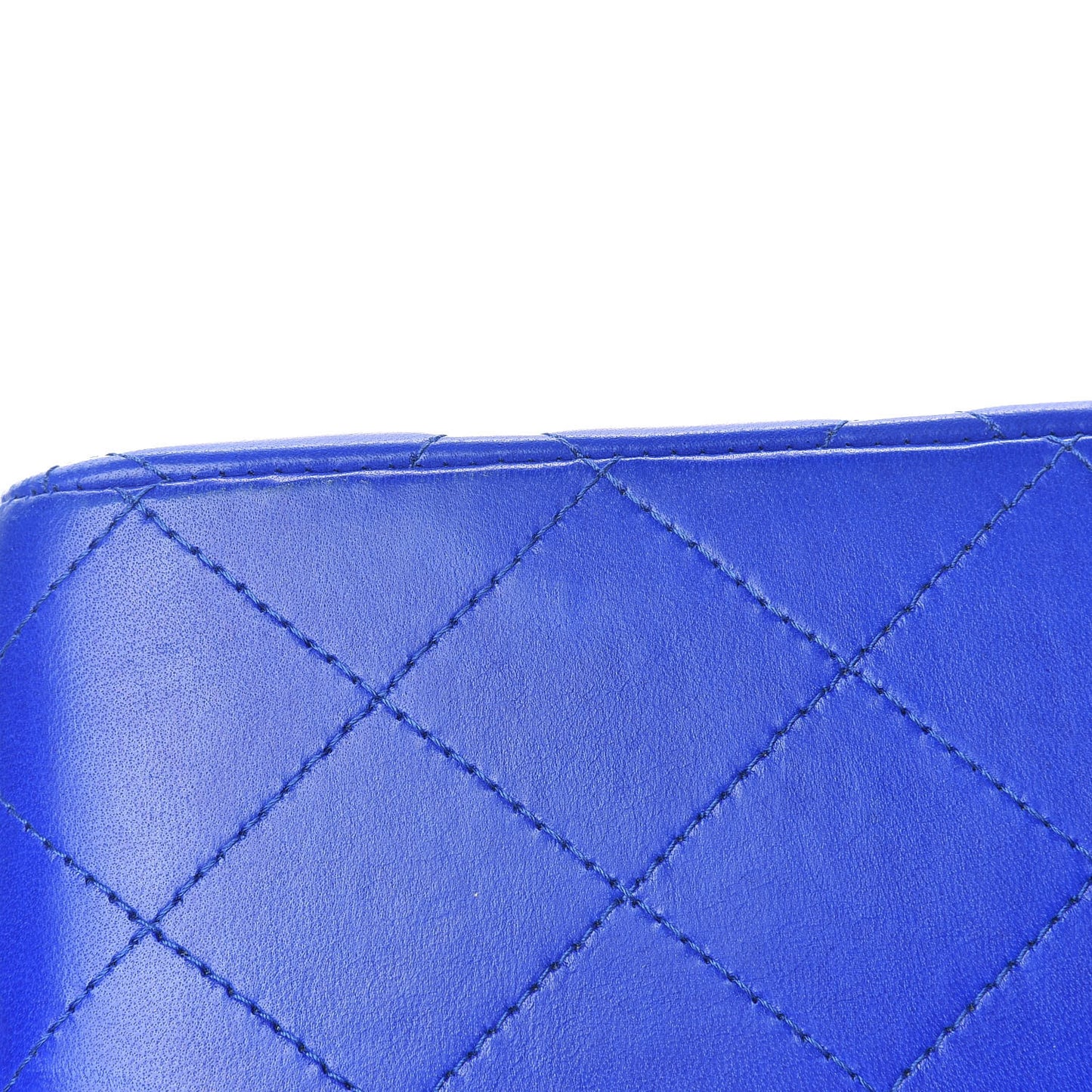 Lambskin Quilted Jumbo Single Flap Blue