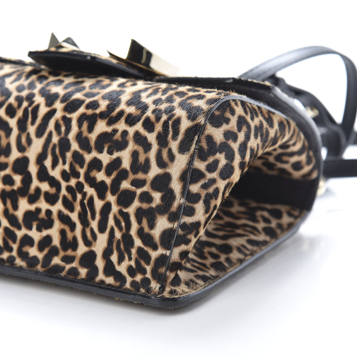 Pony Hair Leopard Print Madeline Top Handle Bag Natural Mix