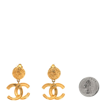 Chanel CC Drop Clip On Earrings Gold 2 of 4