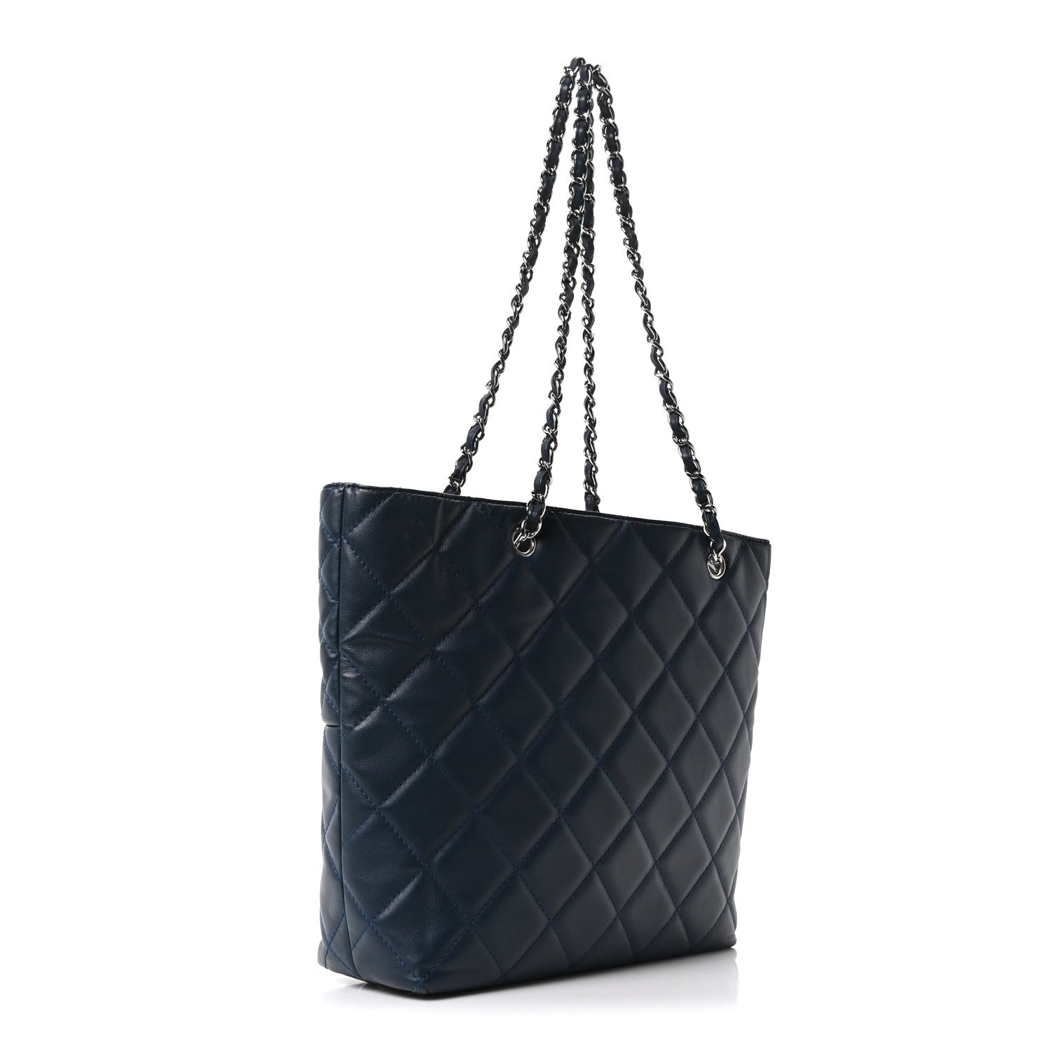 Chanel Calfskin Quilted In The Business North South Tote  Blue 3 of 10