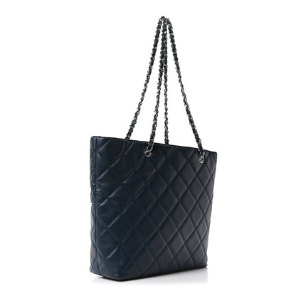 Chanel Calfskin Quilted In The Business North South Tote  Blue 3 of 10