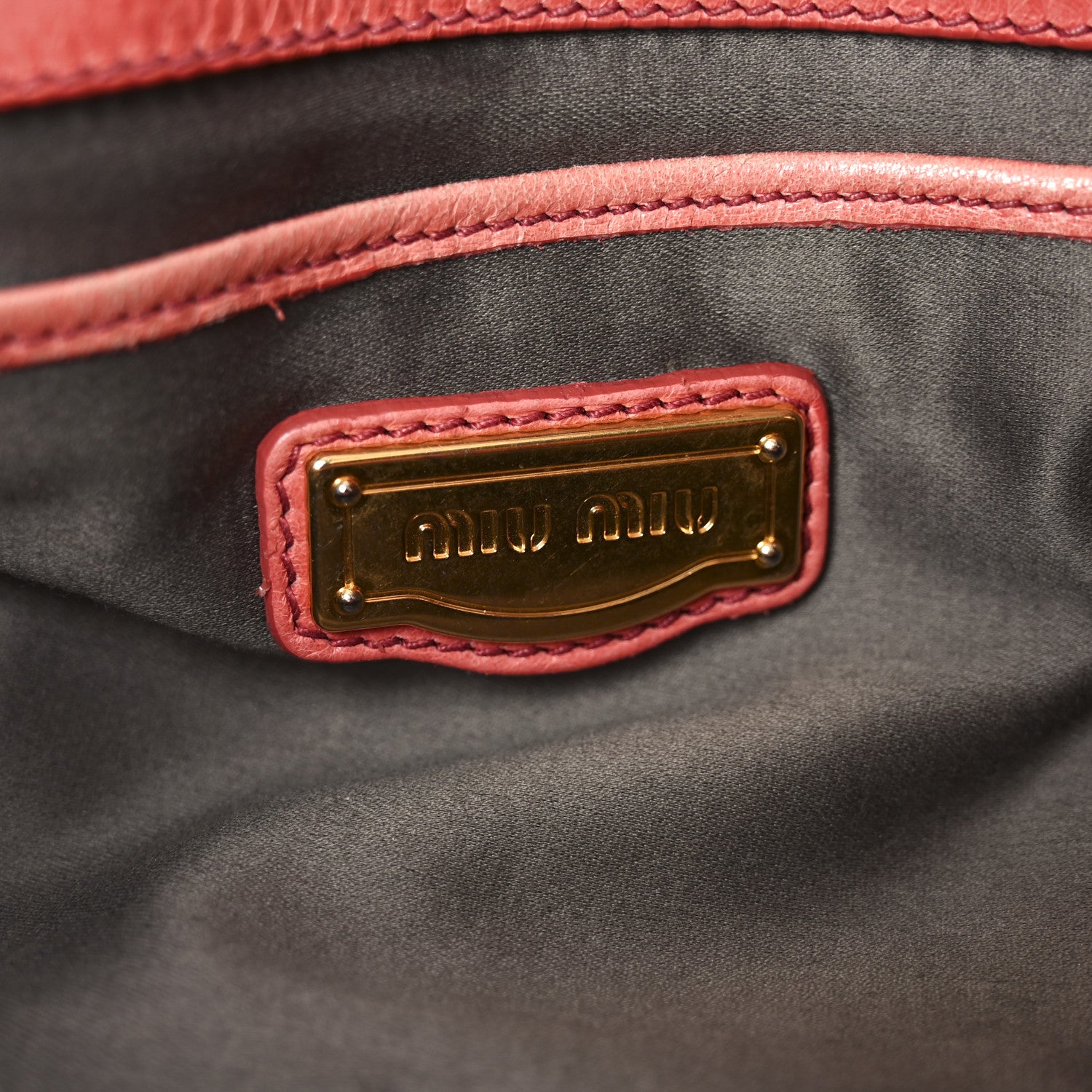 Miu Miu Vitello Lux Gathered Tote Rosa 5 of 9