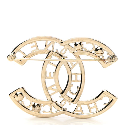 Chanel Crystal Pearl Coco CC Logo Brooch Gold 3 of 5