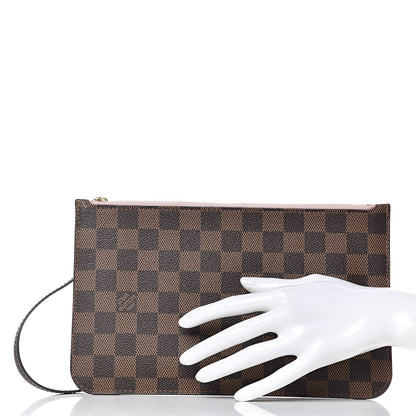 Louis Vuitton Damier Ebene Neverfull MM GM Pochette Rose Ballerine 2 of 8