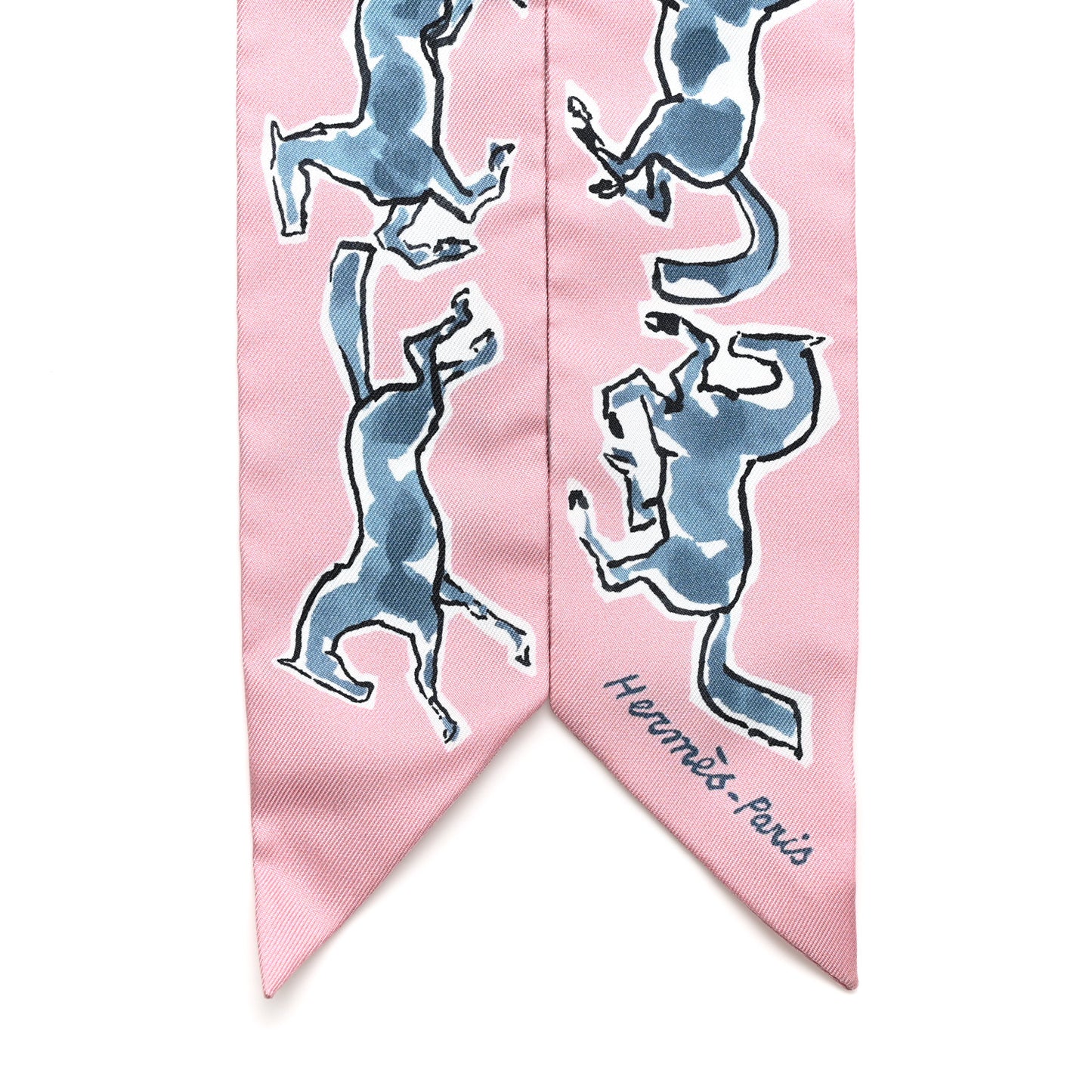 Silk Chevaux en Liberte Twilly Vieux Rose Bleu